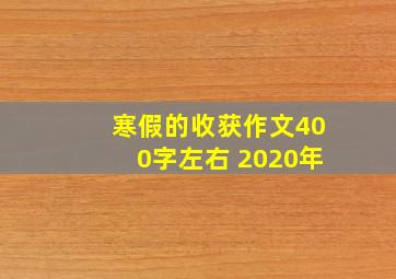 寒假的收获作文400字左右 2020年